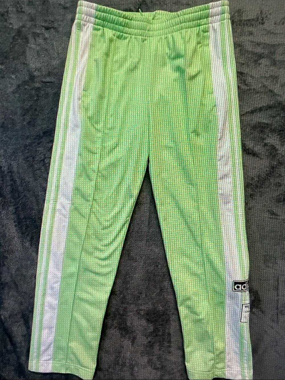 adidas Neon Green Track Pants with White Stripes